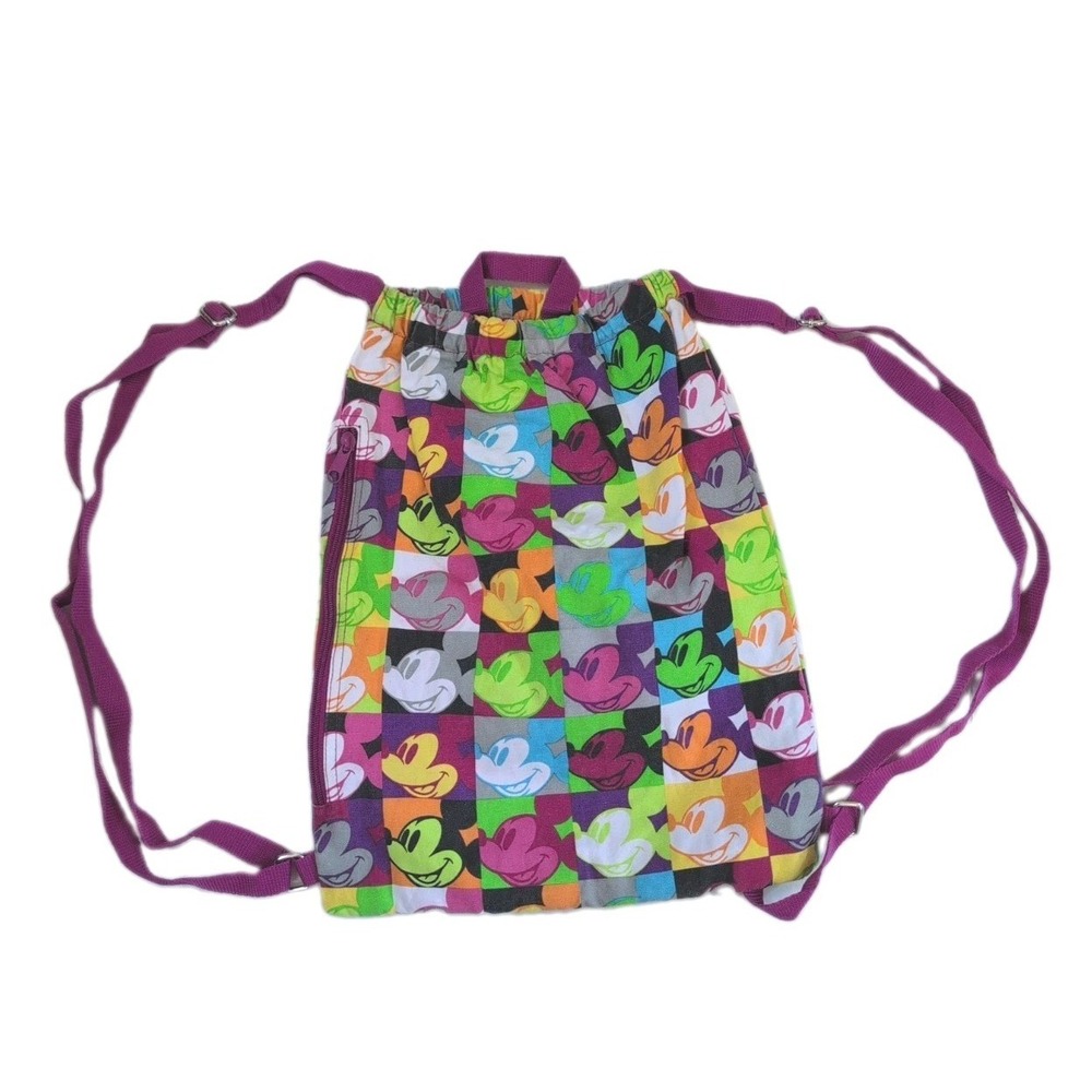 Walt Disney World Mickey Mouse All Over Drawstring Backpack Bag Disney Parks